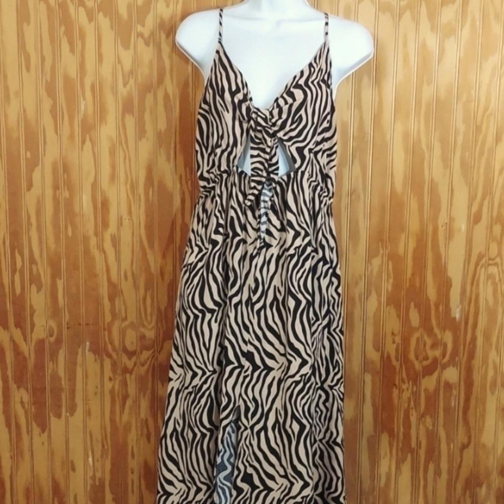 J for Justify Zebra Print Cutout Dress M
